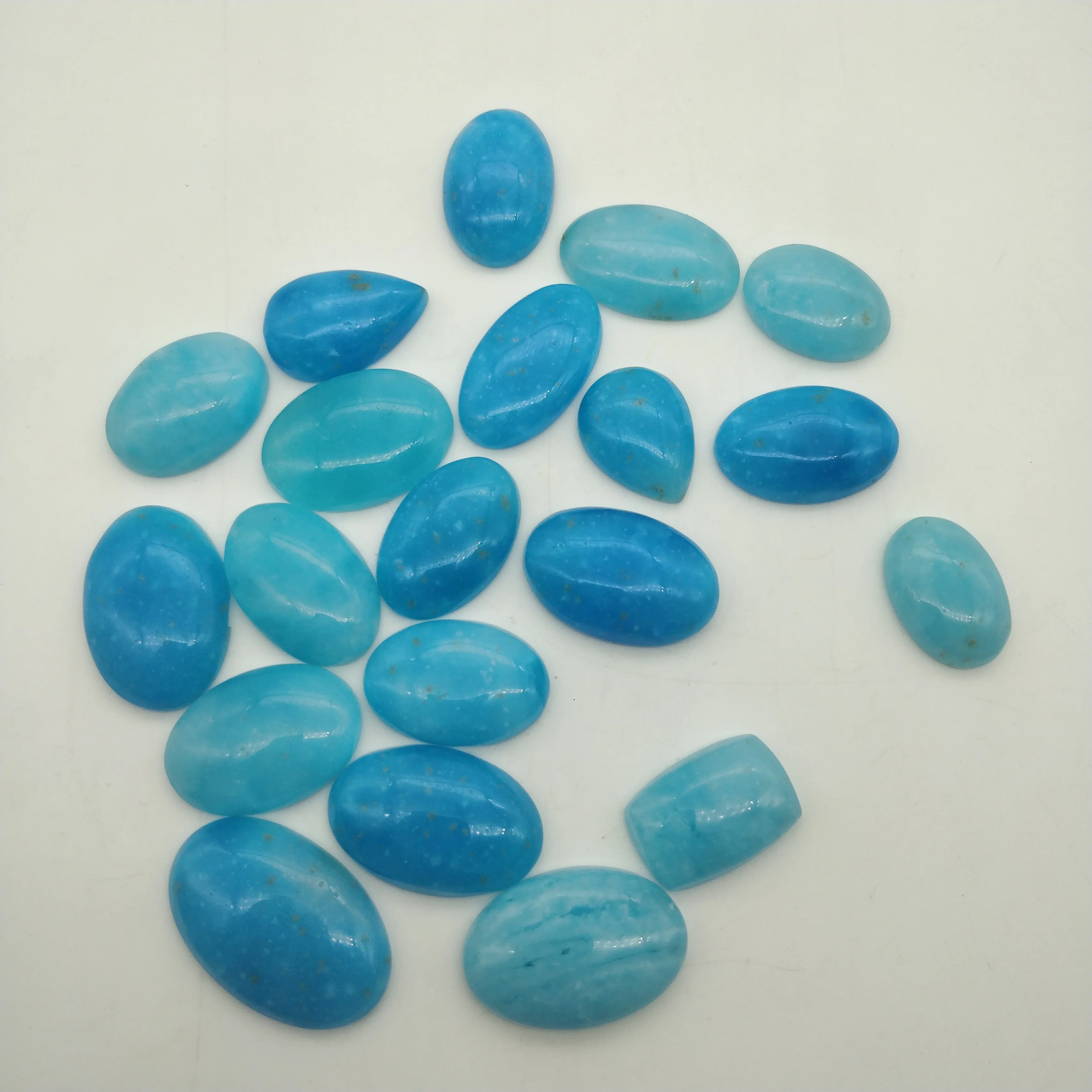 Natural Stone Aqua Jade Oval Cabochon Loose  For Jewellery