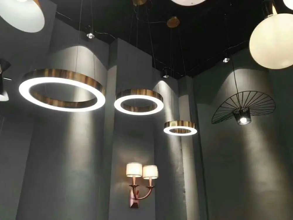 Modern Led Pendant Lights Acrylic Hanging Lamp For Restaurant Pendant Lamp Circle Luminaires Lustres Home Lighting