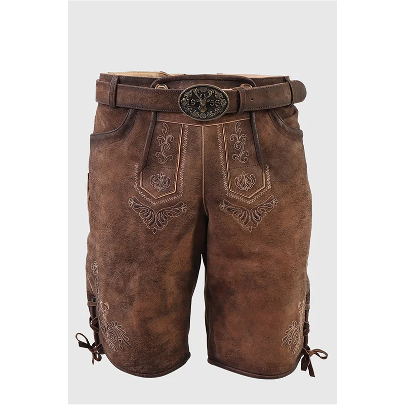 Top wholesale Traditional Trachten Lederhosen/German Bavarian Tradition Oktoberfest Mens Shorts Made Of Custom Suede leather