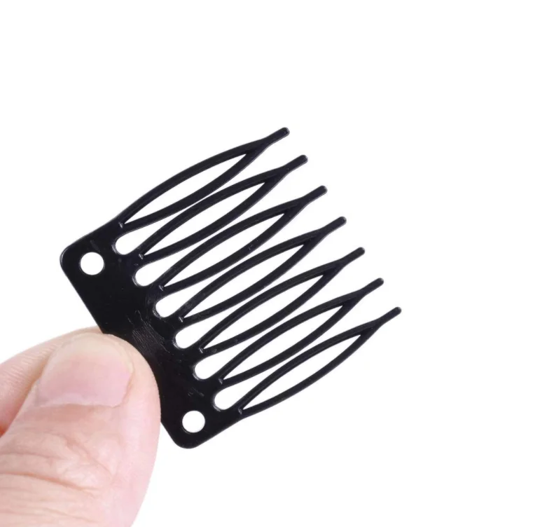 7-Teeth Hair Clips 12 Pack Hair Combs Wig Plastic Combs And Clips For Lace Wig Cap Making Wigs