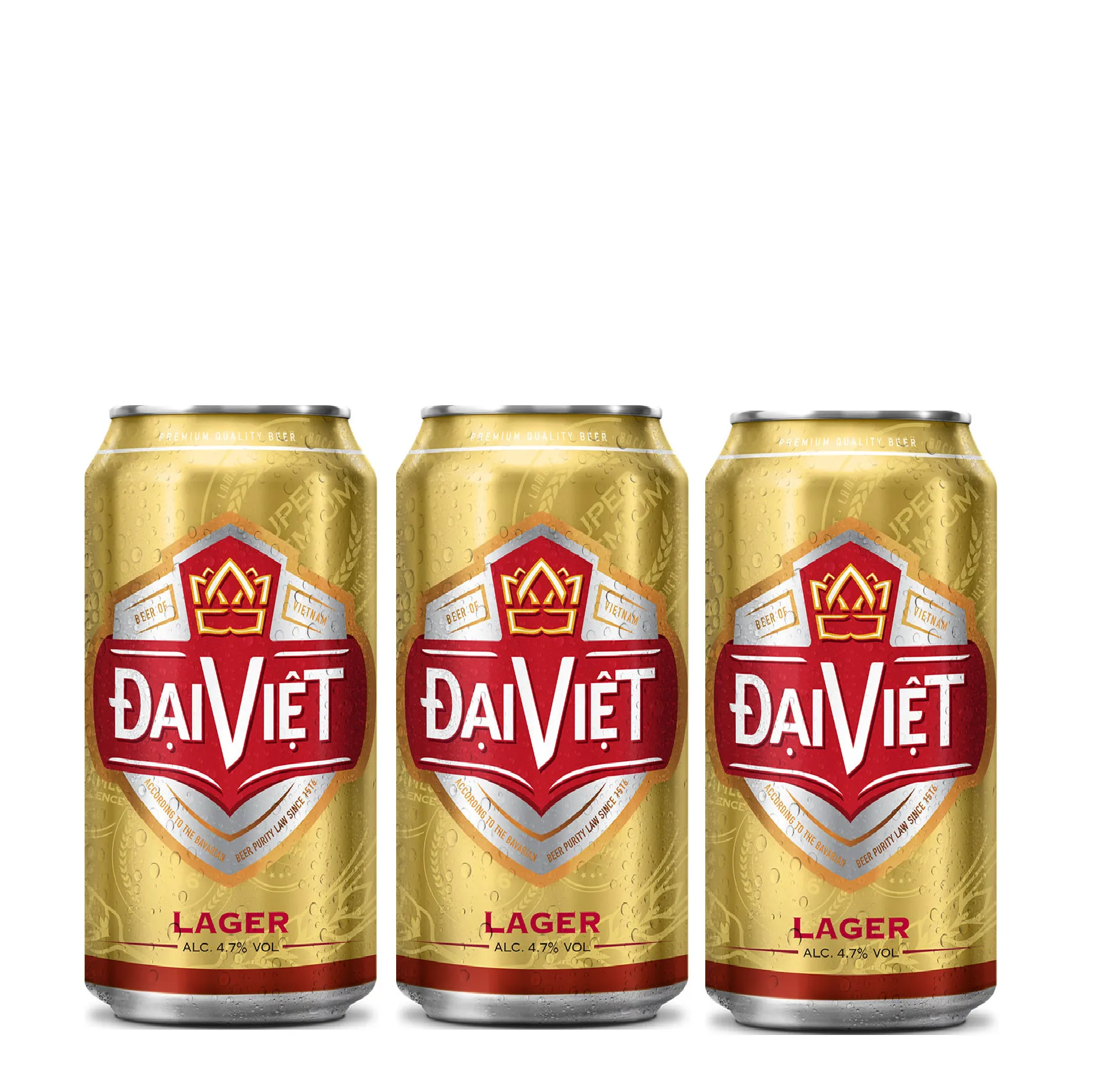 Легкий пивной лагер упакованный в алюминиевую баночку/бутылку объемом 330-500 мл Alc 4.7% срок годности 12 месяцев происхождение из Вьетнама