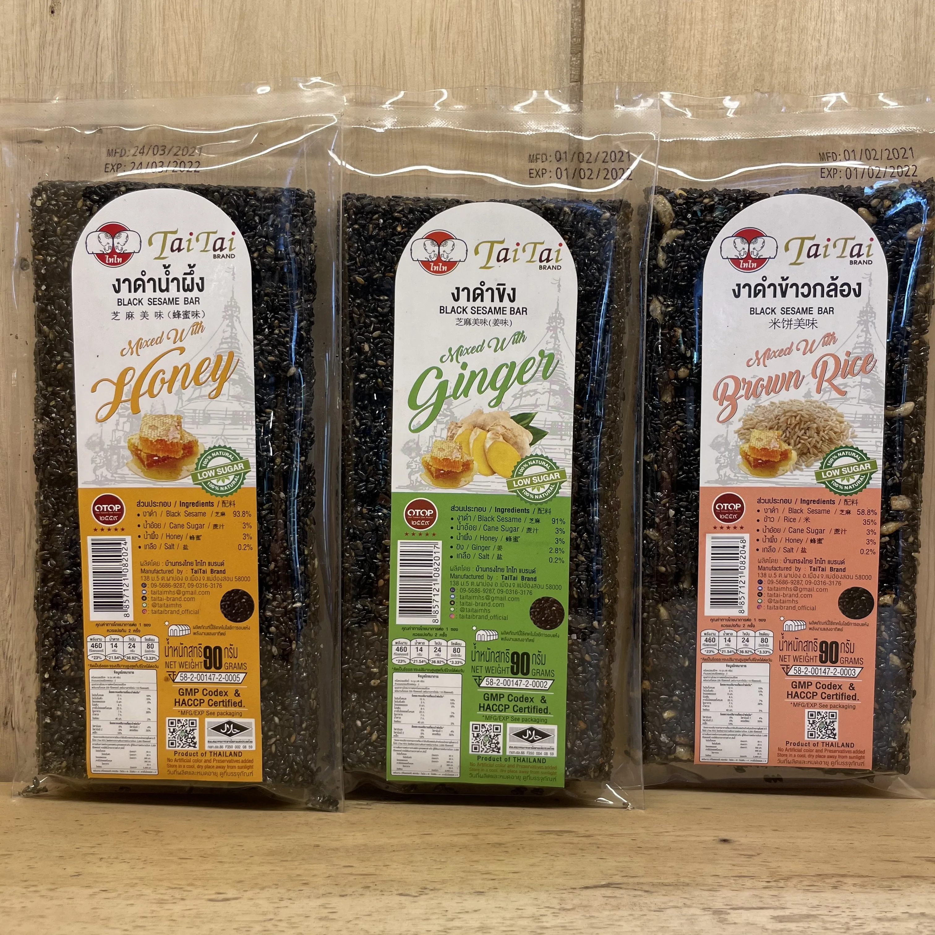 Тайская закуска с кунжутом сладкие конфеты без глютена смешанные свежим имбирем Fingeroot и индивидуальные тайскими