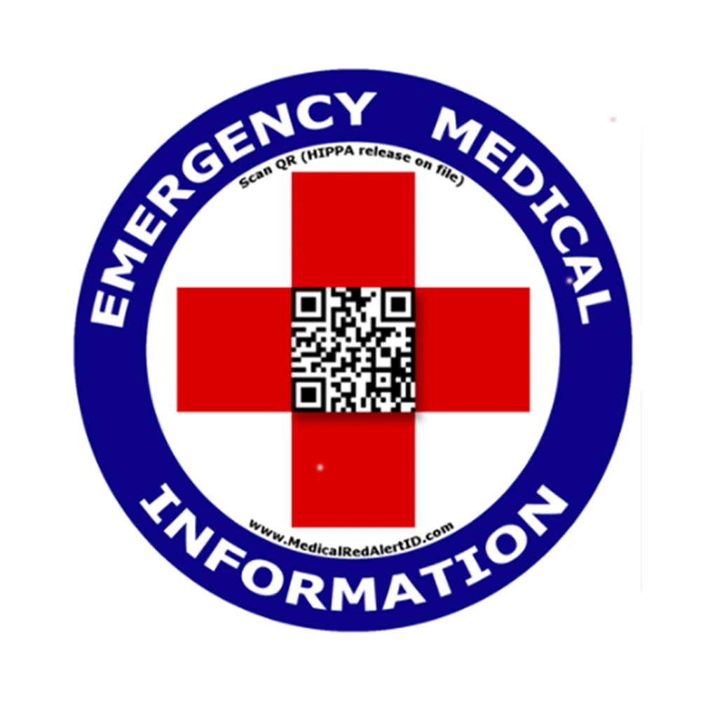 Встроенная система хранения файлов MRAID и запись отслеживания, водонепроницаемая наклейка с голограммой QR для медицинской чрезвычайной ситуации