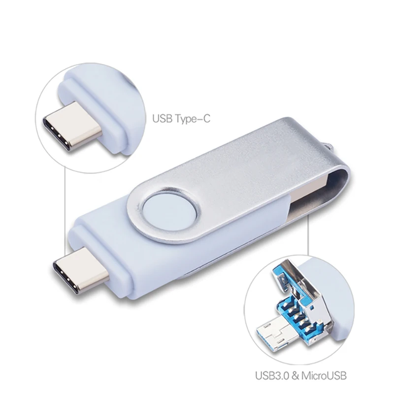 OTG USB Flash Drive 3.1 Mobile Phone-Computer 8GB 16GB 32GB Otg Usb Flash Drive 64Gb Bulk Swivel Usb Shells