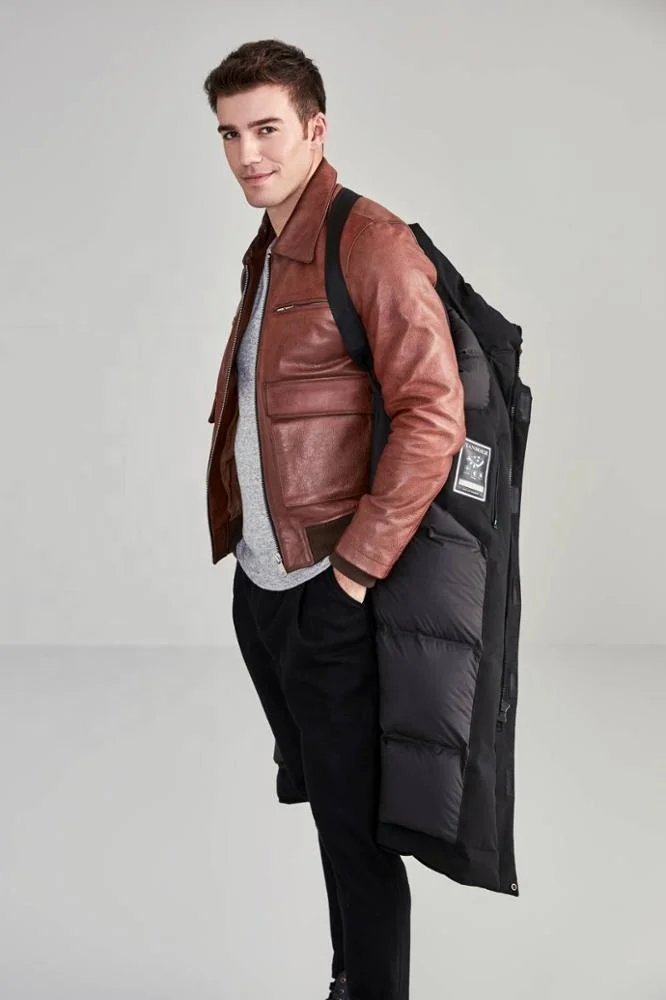 Tanboer new style black wind proof breathable overcoat custom bomber high quality short down jacket thin winter coat for male