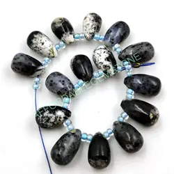 Natural dendrite opal teardrop shape stone top drilled stone cabochon gems loose gemstones wholesale gemstone rare gemstone bead