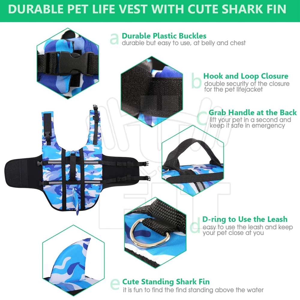 OEM Custom Wholesales Personalized Pet Life Vest Jacket Dog Safety Swimming Life Jacket