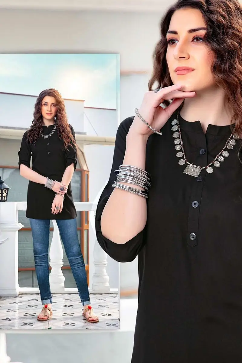 Trendy product Wholesale Evening Wear Rayon Simple Plain Weatern Wear Tops (combo of 8)