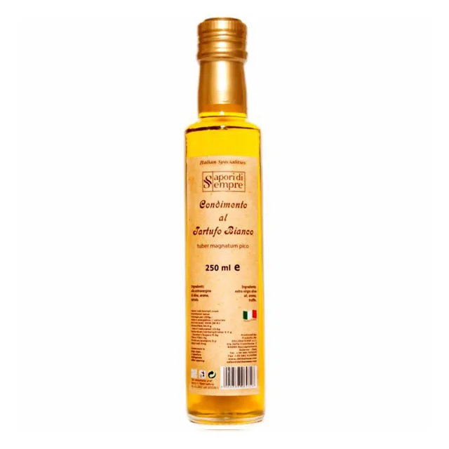 
#DELIKATESSE Top Quality | Made in Italy | EXTRA VIRGIN OLIVE OIL with WHITE TRUFFLE | Condiment - Seasoning | 250ml. 