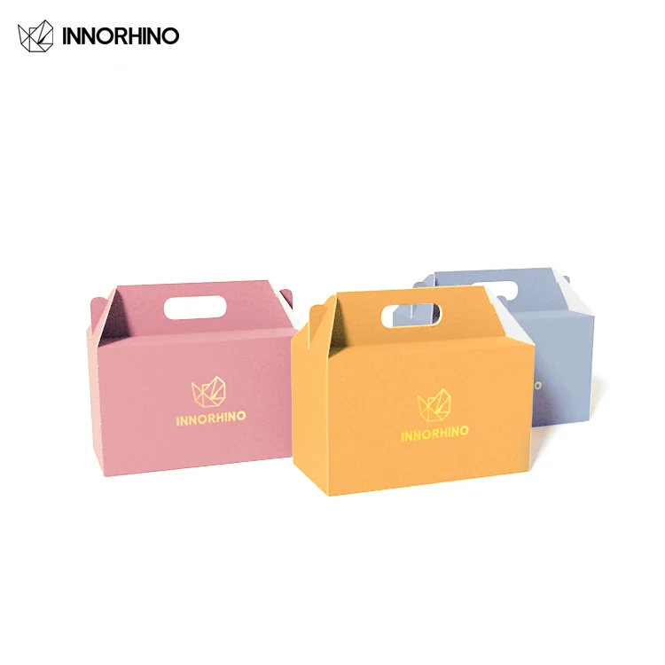 Favor Box Paper Packaging Wedding Party Banquet Takeout Food Pastries Cake Dessert Cookies Candy Gift with handle Customized
