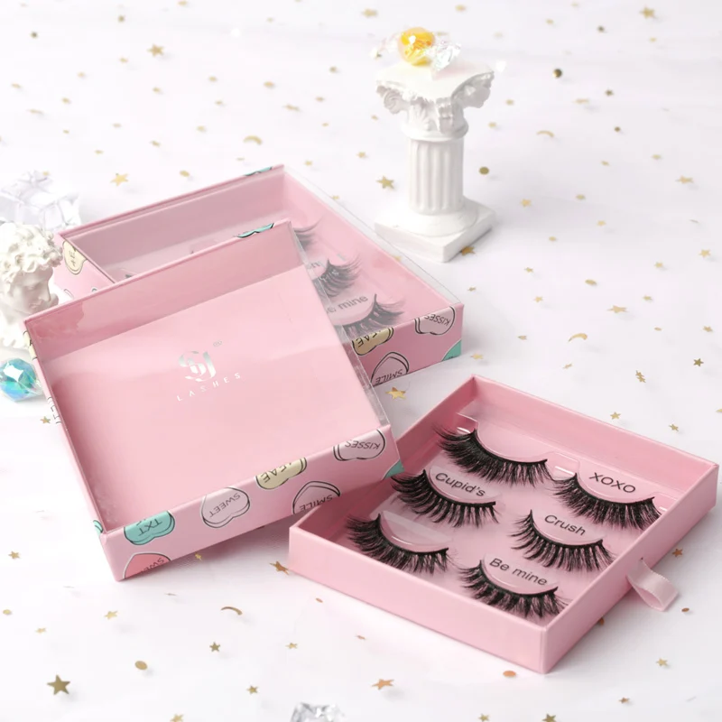 Wholesale Custom Luxury Lashbox Packaging Private Label Free Design Empty Cute Lashpackaging Box Pink