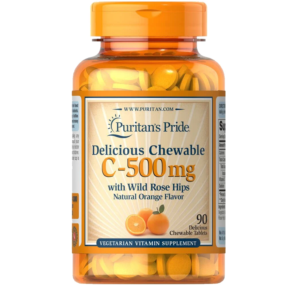 Wholesale Puritans Pride Chewable Vitamin C-500 mg with Rose Hips Delicious Chewable  Boost Immune System Supplement Made in USA
