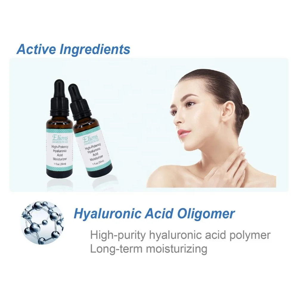 100% Hyaluronic Acid Face Serum Gel High Low Molecular Lightweight Herbal Whitening Moisturizer OEM Anti-Aging Anti-Wrinkle