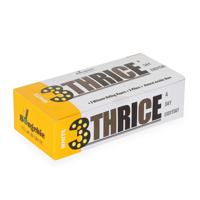 Best Premium Bleached Thrice a Day Everyday 3 papers with 3 parforated tips for smoking cones + wood pulp paper