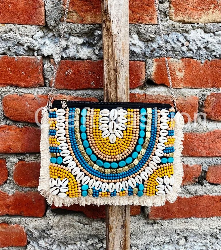 BOHO FASHION CLUTCHES - BEADED HANDWORK CLUTCHES-WHOLESALE INDIAN BOHO BEADED CLUTCH PURSE