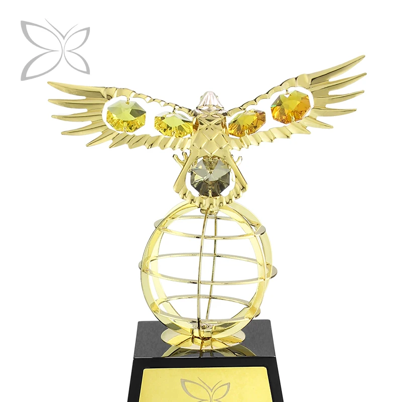 Crystocraft персонализированный роскошный золотистый Орел украшенный кристаллами бриллиантовой огранки приз