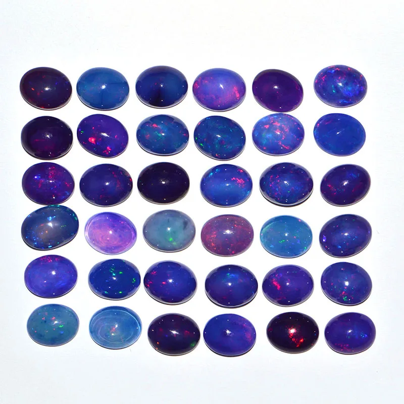 Эфиопский Опал, голубой обработанный овальный кабошон, обработанный Голубой опал, оптовая продажа опал, свободный драгоценный камень