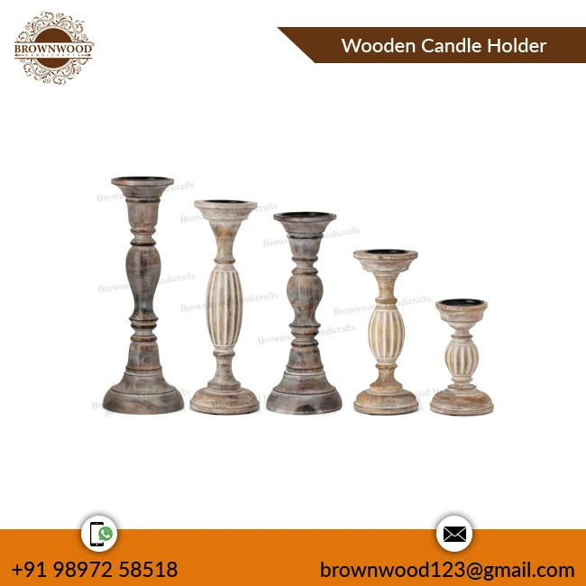 Производитель высококачественного декоративного деревянного подсвечника из манго набор 5 для оптового покупателя конкурентоспособная экспортная цена