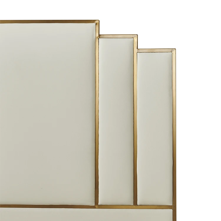 Luxury solid wood upholstered furniture king size platform bed frame set