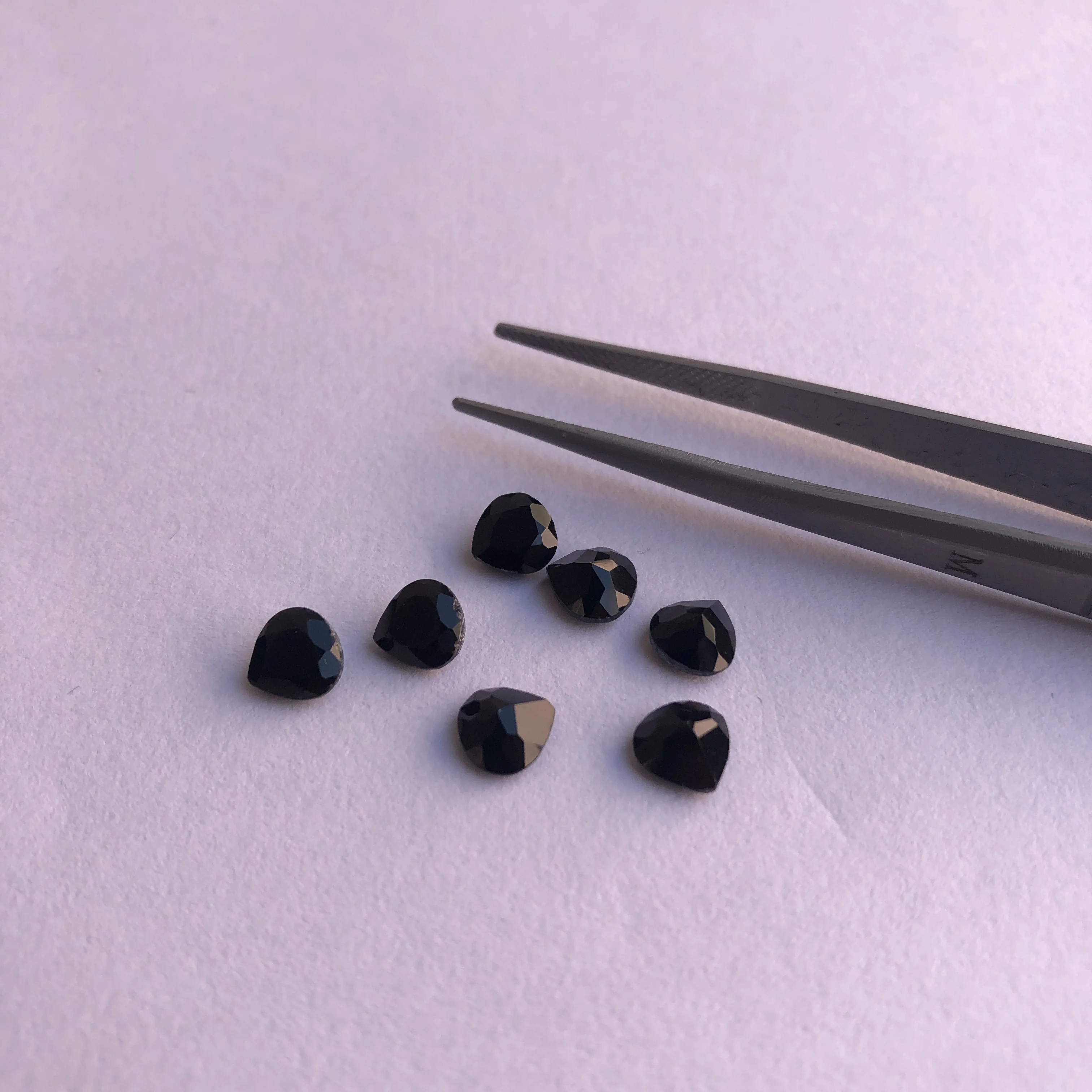 5mm Natural Black Onyx Stone Faceted Heart Cut Wholesale Loose Gemstone Supplier Shop Online at Factory Price Manufacturer Sale