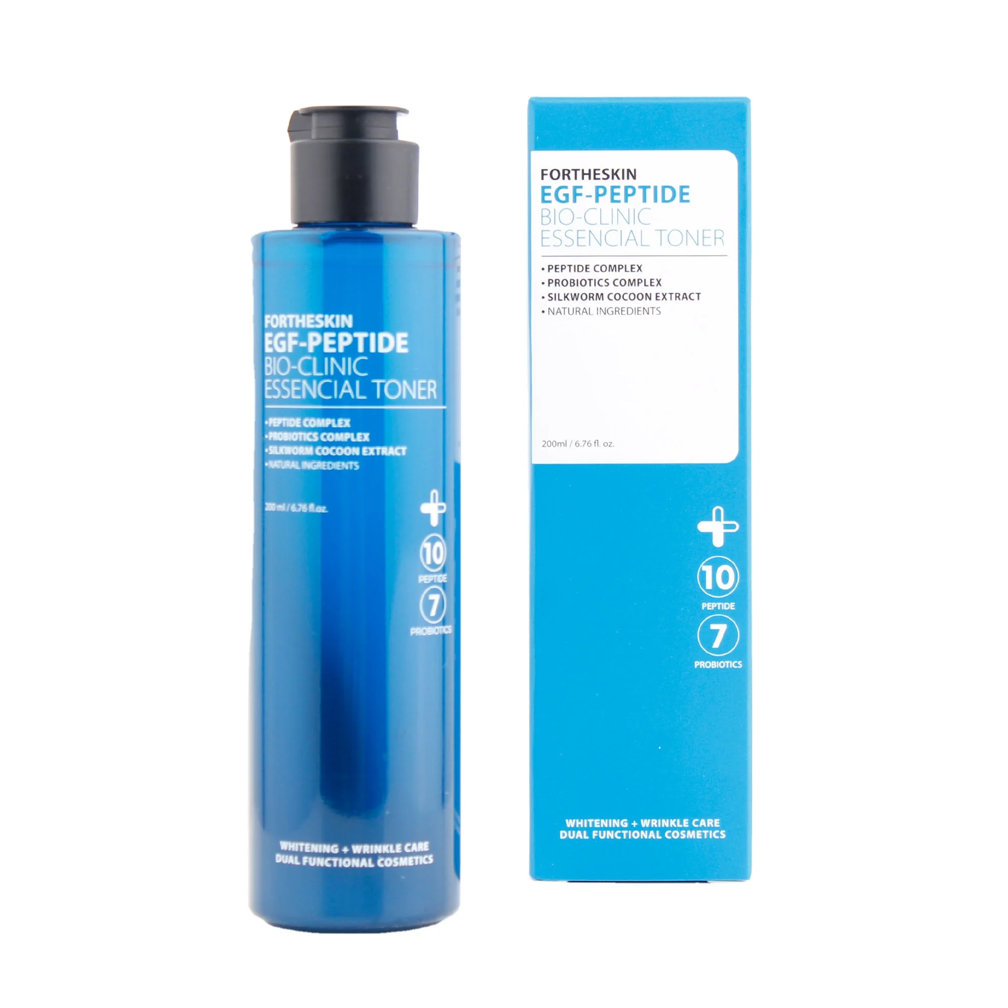 EGF-PEPTIDE BIO CLINIC ESSENCIAL TONER for Korean Skincare Cosmetics OEM, ODM / Customizing ingredients, bottle and packaging