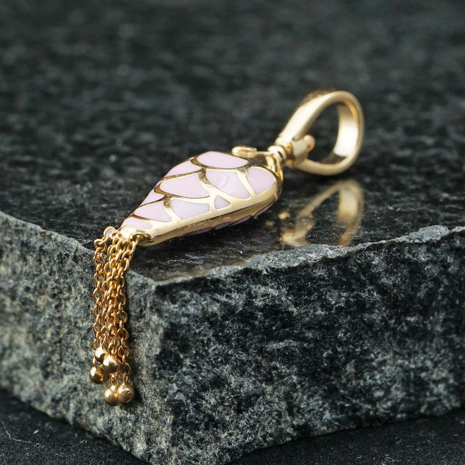 Ruby Eyed Baby Pink Eanmel Solid 14k Yellow Gold Designer Fish Charm Pendant Jewelry Wholesale