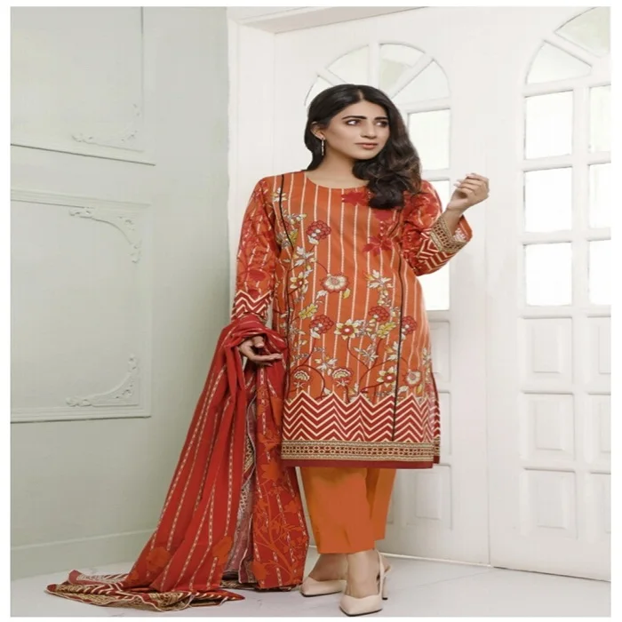 Pakistan and Indian ladies salwar kameez Lawn 3 piece suit of Popular Brand