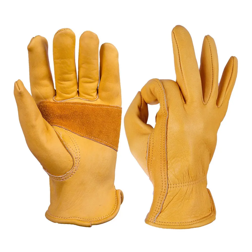 Soft Goat Skin Leather Driver Gloves Leather Flex Grip Soft Sheepskin Gardening Driver Gloves Elastic Wrist for Unisex