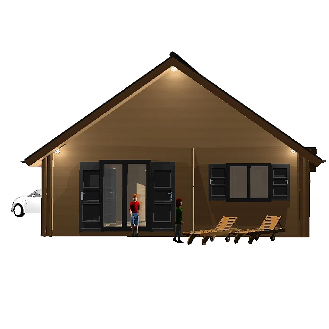  Сборная деревянная кабина плоская в упаковке «Бретань» стандарт ЕС Энергоэффективная EC5 C24