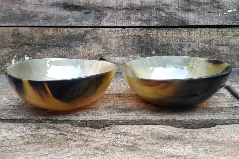 Manufacturer Of Making Horn Bowl Dishes Eco Friendly For Serving Bowl Genuine Ox Horn Palm Lathering Shave Bowl