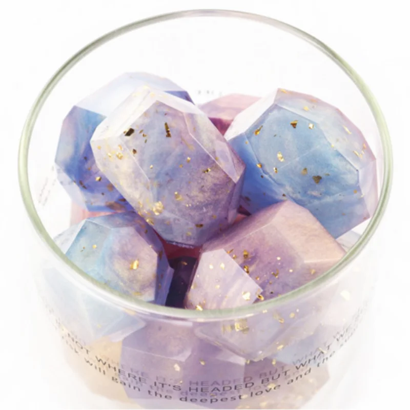 
2 DIY Resin Epoxy For Handmake Colorful Irregular 40mm Geometric Facet Gemstone Crystal Crushed Stone Ore Mirror Silicone Mold 