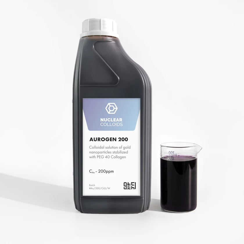 
 Оптовая продажа сертифицированных нано-сырых химикатов Aurocell 200, золотые Наночастицы, коллоидный раствор, карбоксиметилцеллюлоза стабилизированная  