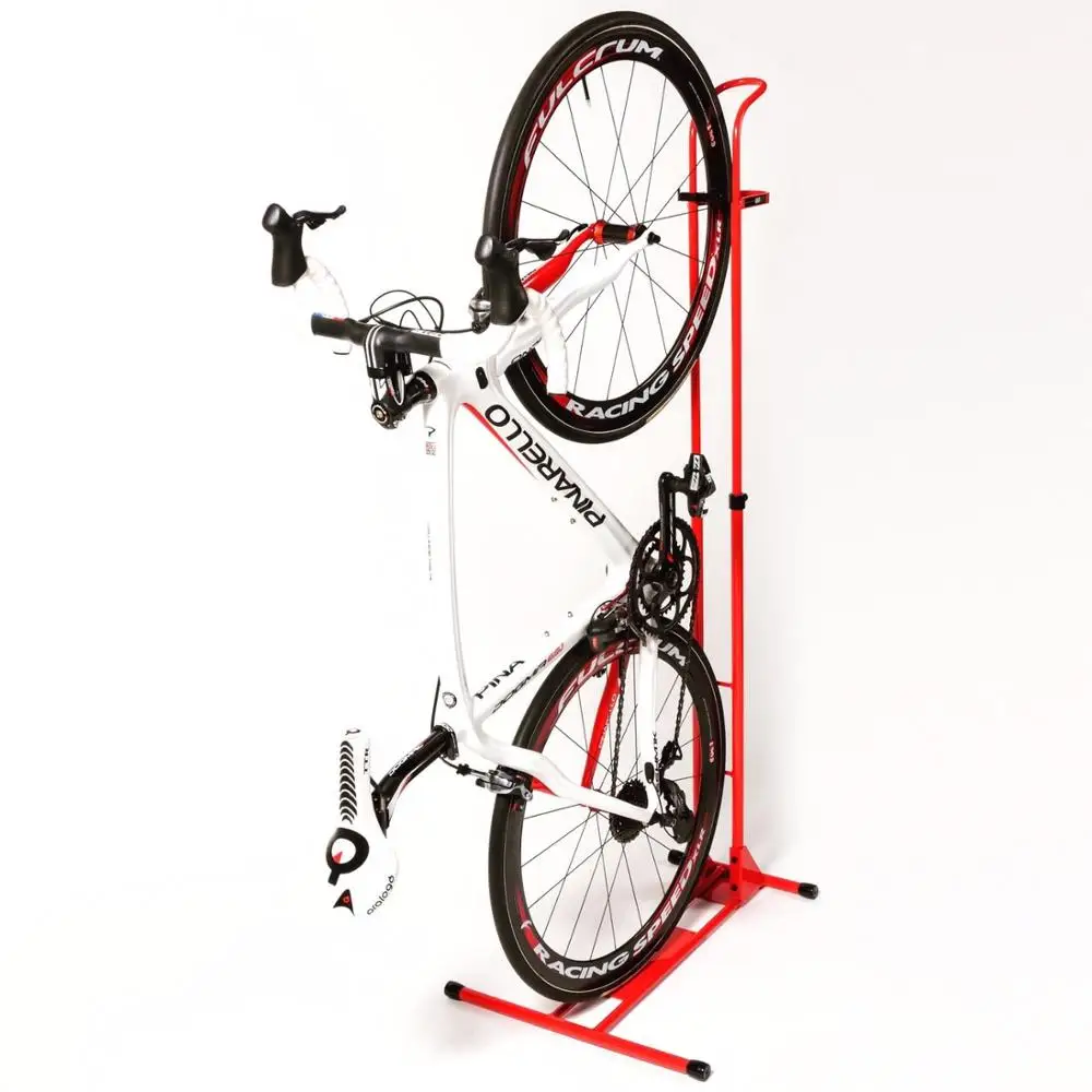 High quality steel red vertical type racks bike parking stand
