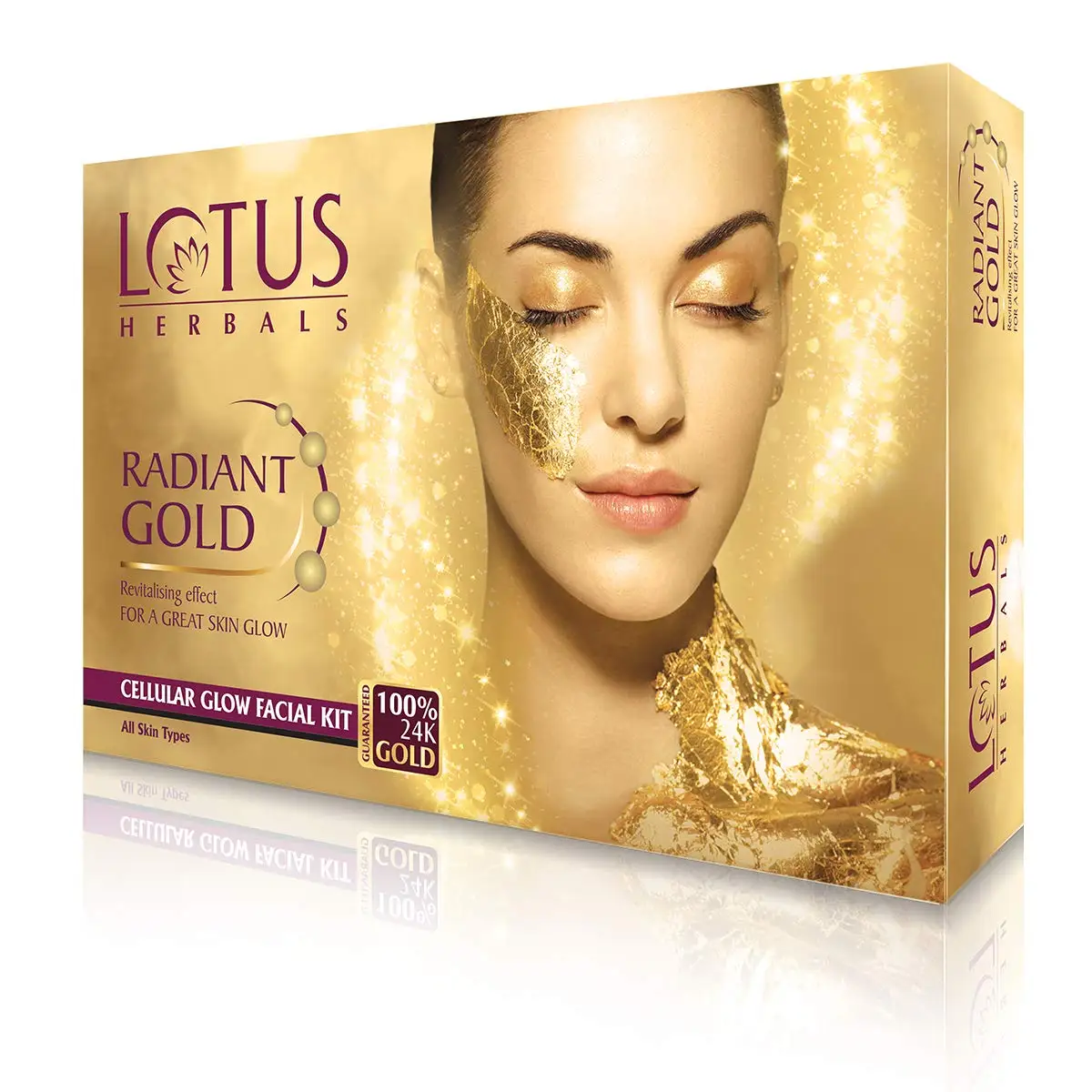 Lotus herbal RADIANT GOLD Cellular Glow Salon Grade Single use FACIAL KIT.