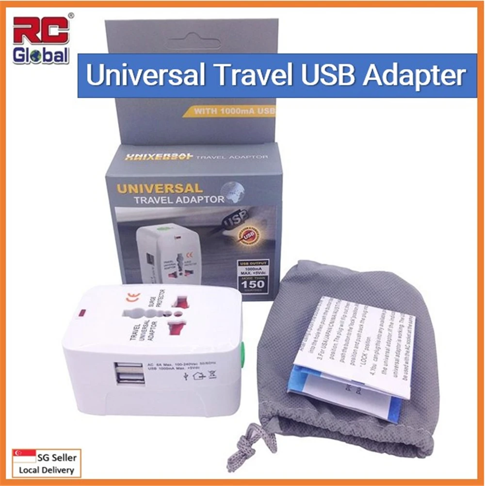  RC-Global с 2 портами (стандарт зарядки Универсальное зарядное устройство для путешествий по всему миру настенное переменного тока AU UK US EU штекер Адаптер
