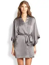 Floral gown sleep wear printed silk  Dressing Gown Wedding robe evening dress one piece dress v-neck