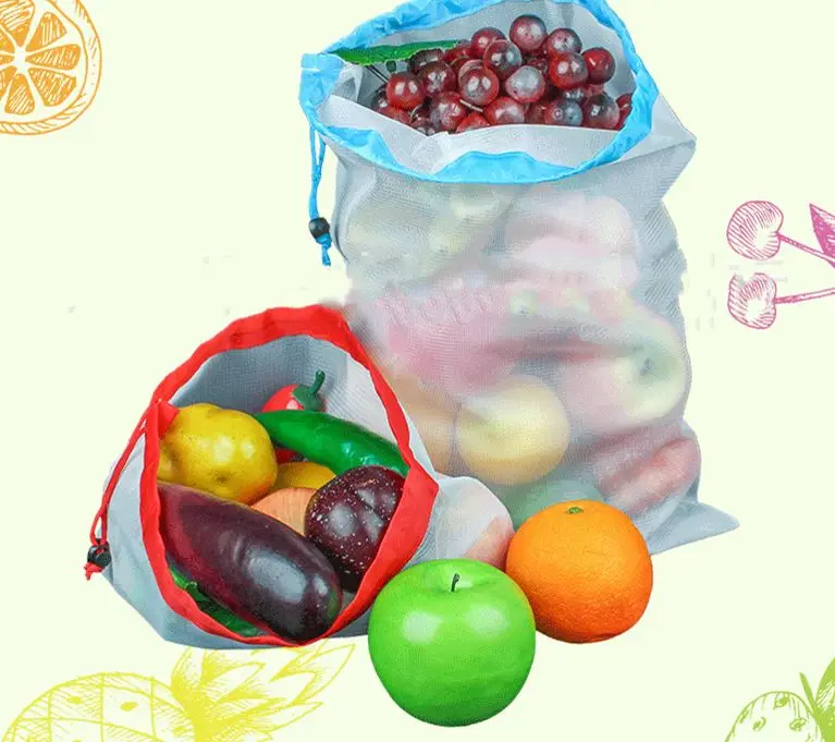 Drawstring Environmentalsmall mesh laundry bag,reusable produce bags organic cotton washable mesh bags for grocery shopping