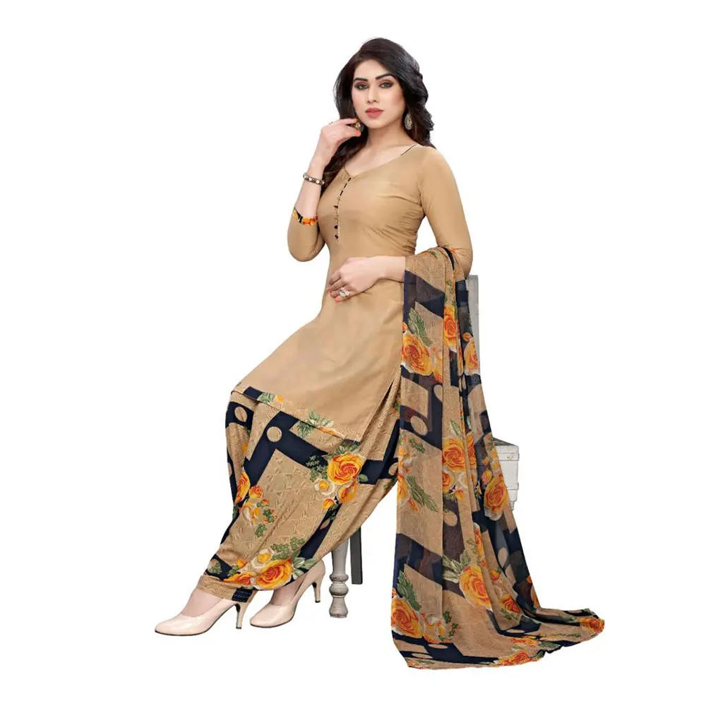 Latest Collection Designer Kurti With Printed Patiala Salwar And Chiffon Dupatta For Sale At Bulk Exporter