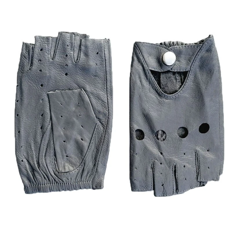 Leather gloves men Thin Fashion Hollow Style Color Sheepskin Outdoor Motorcycle gloves Riding  Driving gloves