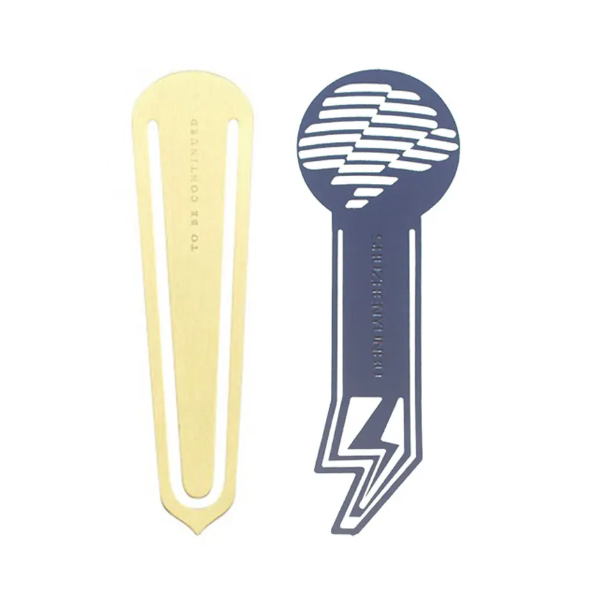 custom made etched printing logo brass bookmark
