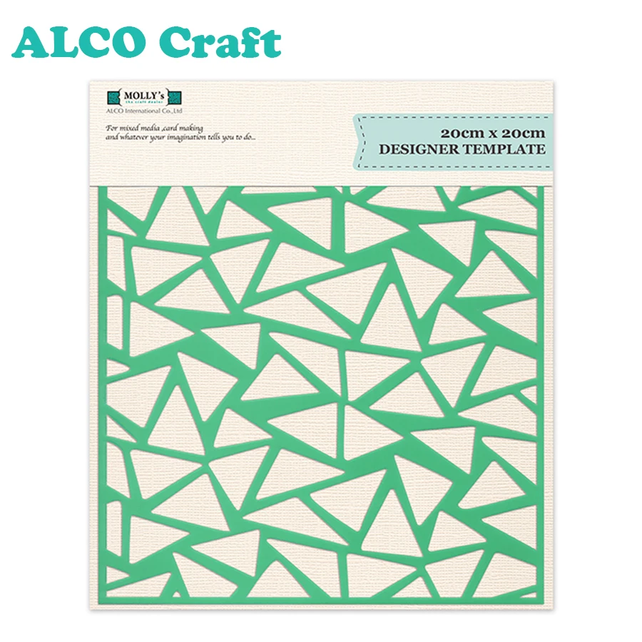 PET material 20x20cm designer template art stencil for