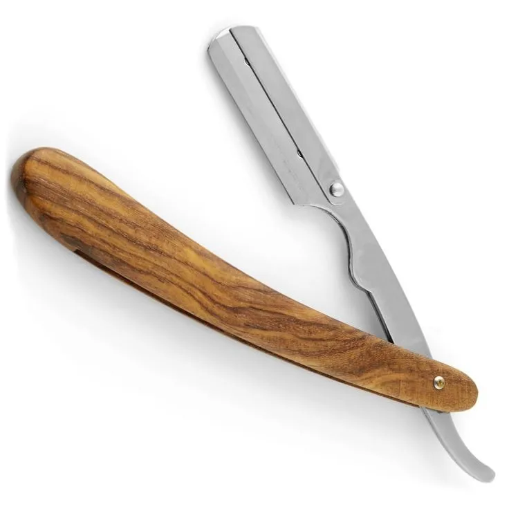 Деревянный Парикмахерская прямого кроя горло головка для бритвенного станка салон плавную нарезку золотистого цвета с Парикмахерская бритва