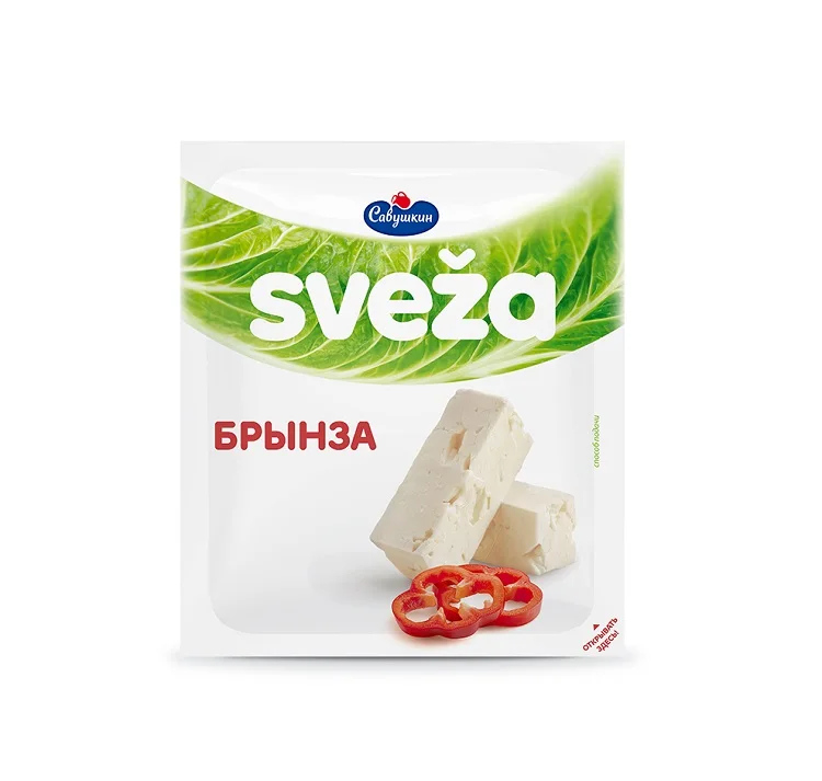 Soft brine cheese Brinza SVEZA fat content in dry mass 45%