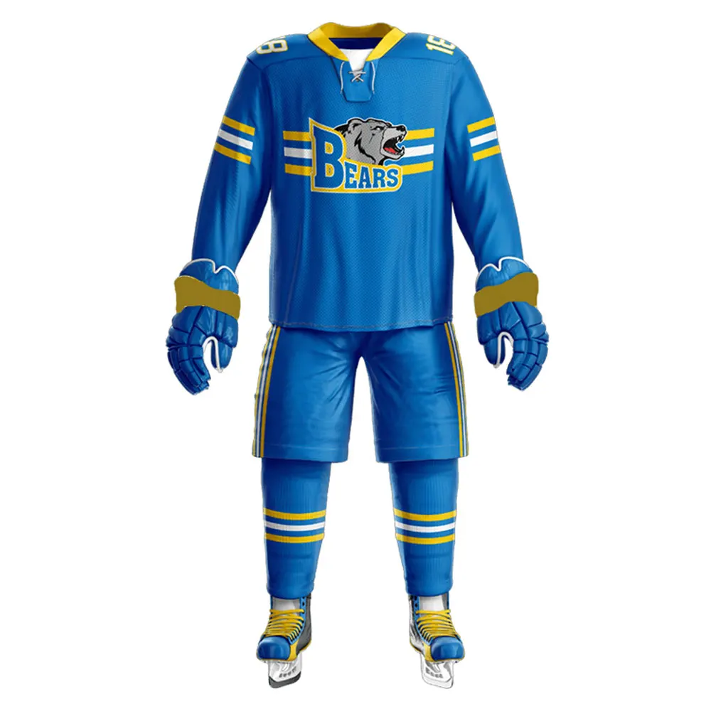 100% Polyester Team Breathable Field Hockey Jersey Men Sublimation Ice Hockey Uniform For unisex