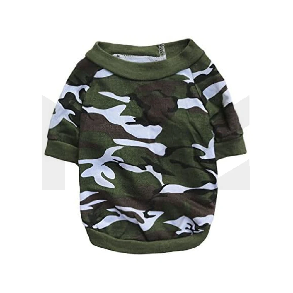 Dog Clothes Dog Camo Tee Shirts Camouflage T Shirt Pet Apparel for Dogs Wholesale Green T Shirt For Puppies Camo Pet Clothes