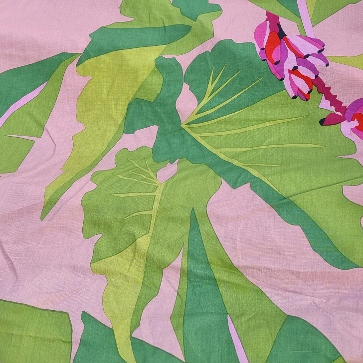 100% Woven Cottocn Printed Fabric cabbage leaves Design For Dress loungewear T-Shirt