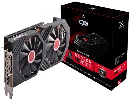 Настольная графическая карта _ купите 2 получите 1 бесплатно XFX - AMD Radeon RX 580 GTS Black Edition 8 ГБ GDDR5 PCI Express 3