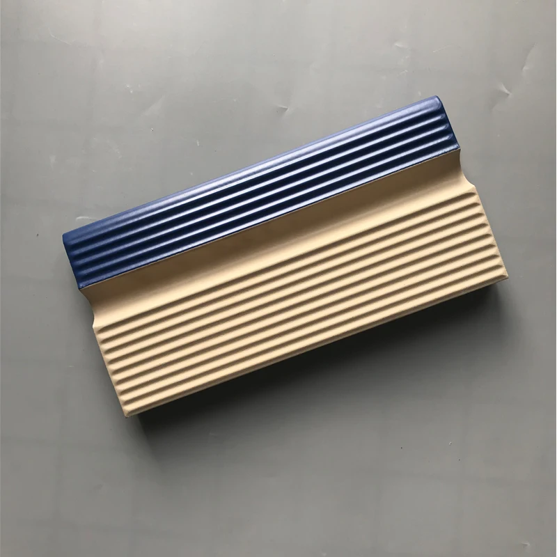 non slip glazed blue swimming finger-grip bull nose ceramic pool tile