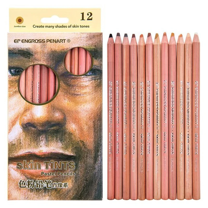 EP engross penart 12/set color artist professional solf pastel colored pencil for portrait and landscape series