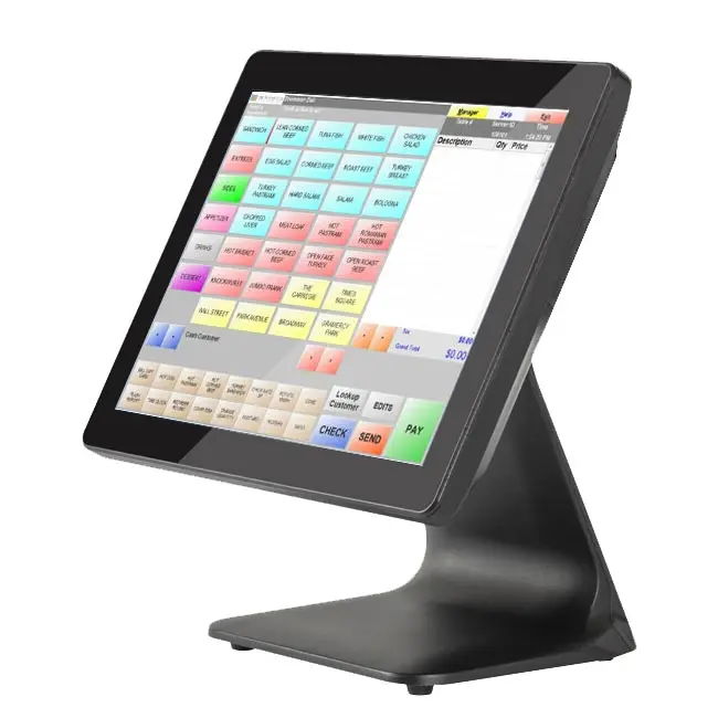 POS accounting system 15 inch touch screen window payment msr integrated terminal display billing cash register